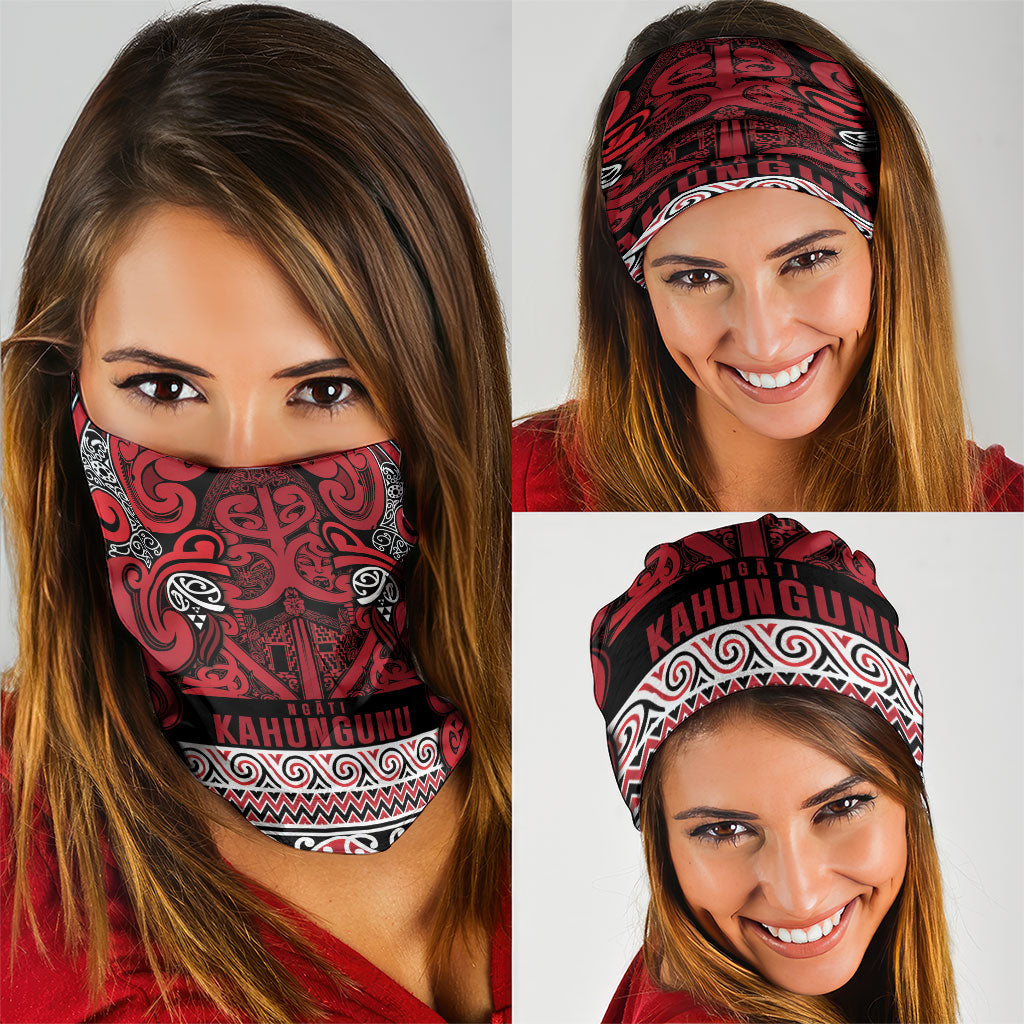 Aotearoa Iwi Ngati Kahungunu Neck Gaiter Maori Wharenui House Tribal Pattern LT9 - Polynesian Pride
