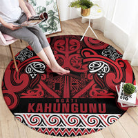 Aotearoa Iwi Ngati Kahungunu Round Carpet Maori Wharenui House Tribal Pattern LT9 - Polynesian Pride