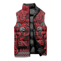 Aotearoa Iwi Ngati Kahungunu Sleeveless Puffer Jacket Maori Wharenui House Tribal Pattern LT9 - Polynesian Pride
