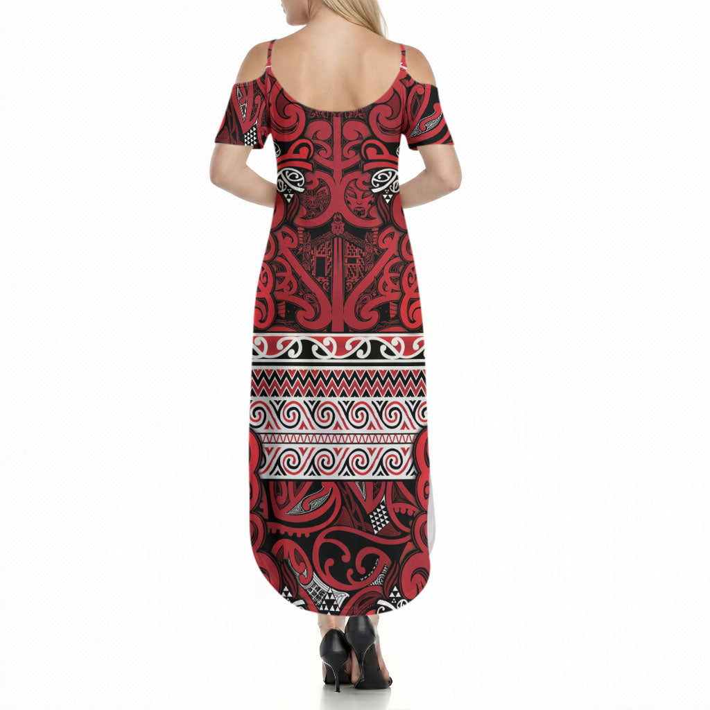 Aotearoa Iwi Ngati Kahungunu Summer Maxi Dress Maori Wharenui House Tribal Pattern LT9 - Polynesian Pride