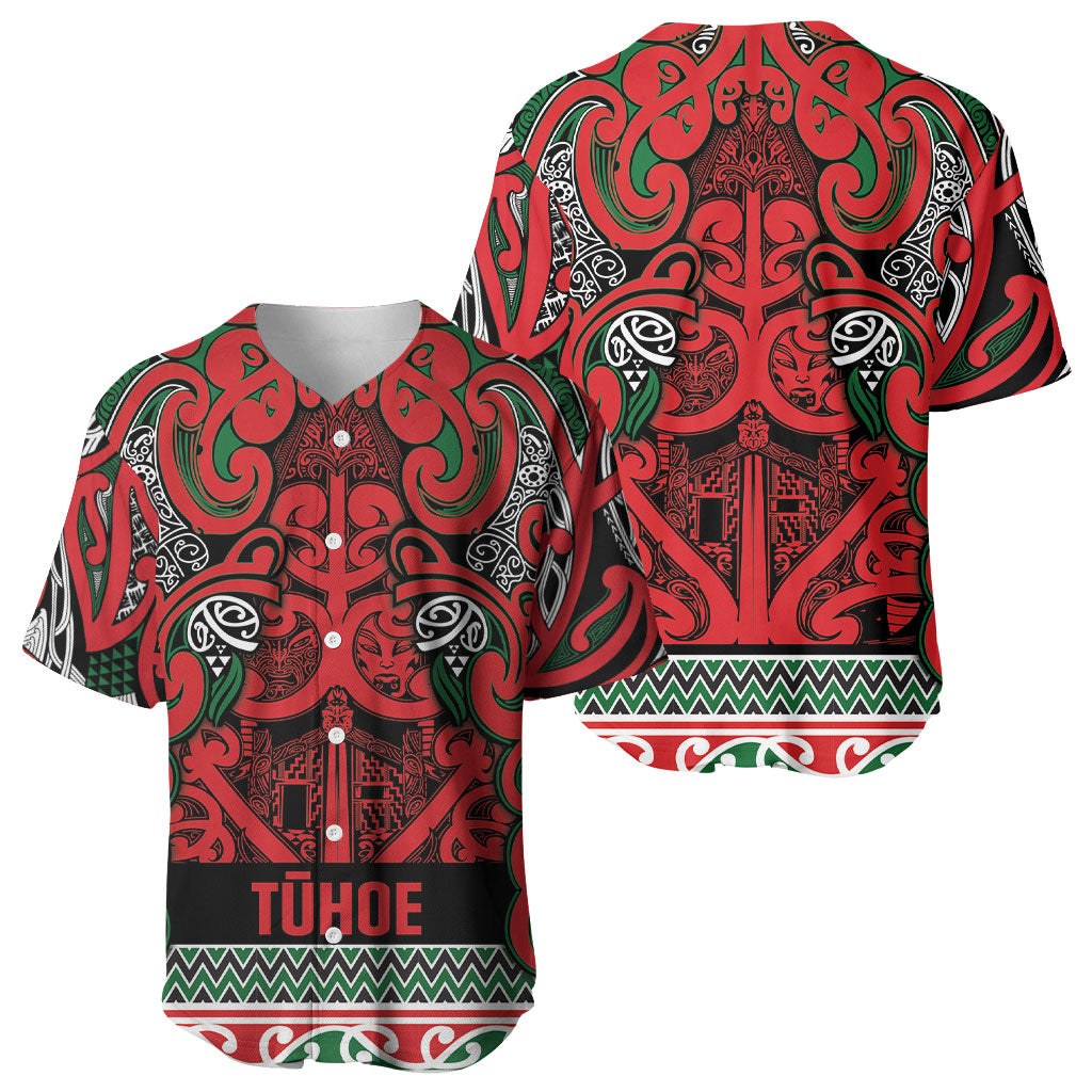 Aotearoa Iwi Tuhoe Baseball Jersey Maori Wharenui House Tribal Pattern LT9 - Polynesian Pride