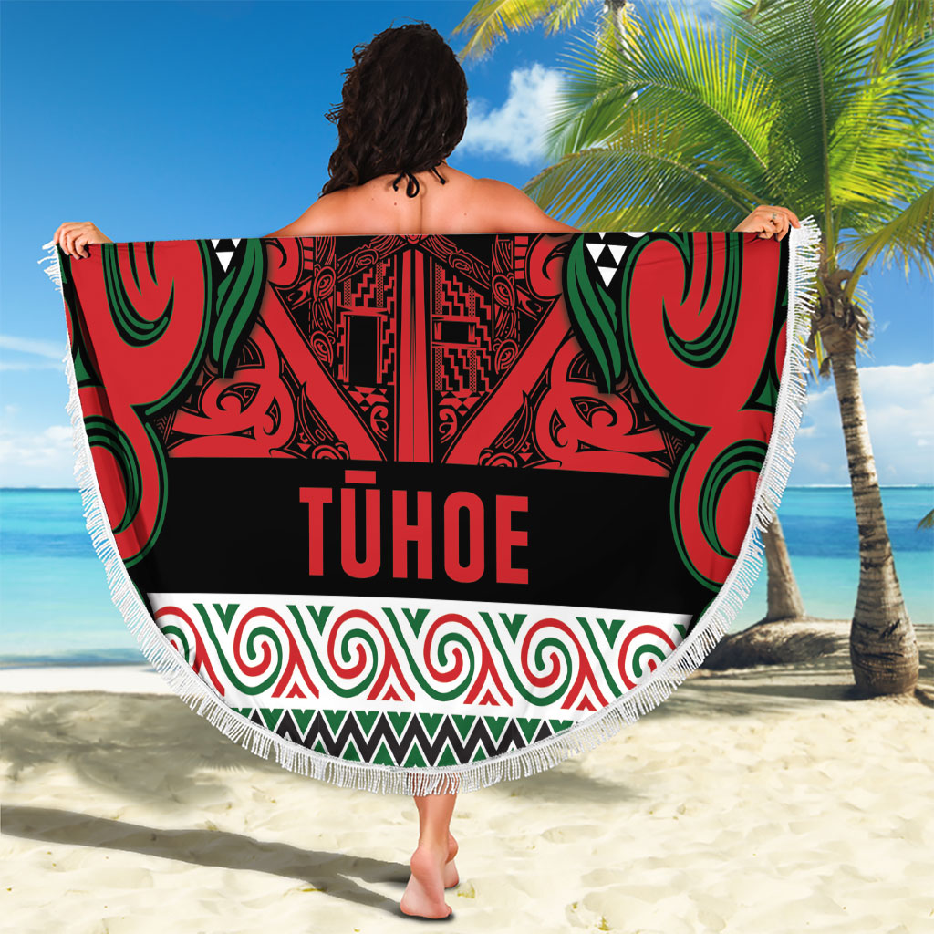 Aotearoa Iwi Tuhoe Beach Blanket Maori Wharenui House Tribal Pattern LT9 - Polynesian Pride