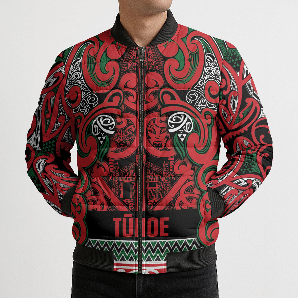 Aotearoa Iwi Tuhoe Bomber Puffer Jacket Maori Wharenui House Tribal Pattern LT9 - Polynesian Pride