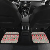 Aotearoa Iwi Tuhoe Car Mats Maori Wharenui House Tribal Pattern LT9 Set 2pcs - Back Green Red - Polynesian Pride