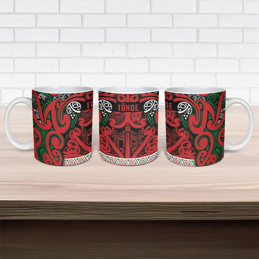 Aotearoa Iwi Tuhoe Ceramic Mug Maori Wharenui House Tribal Pattern LT9 - Polynesian Pride