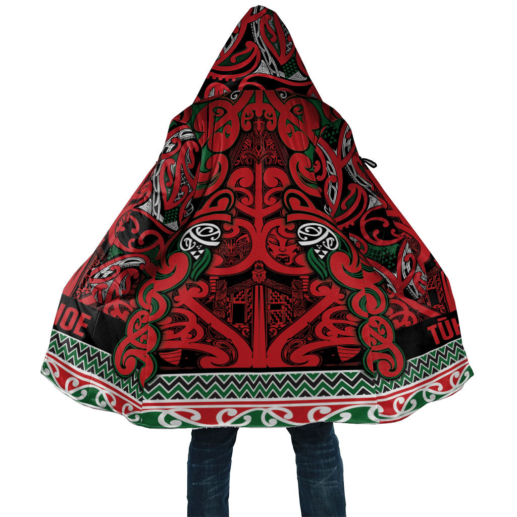 Aotearoa Iwi Tuhoe Cloak Maori Wharenui House Tribal Pattern LT9 Unisex Green Red - Polynesian Pride