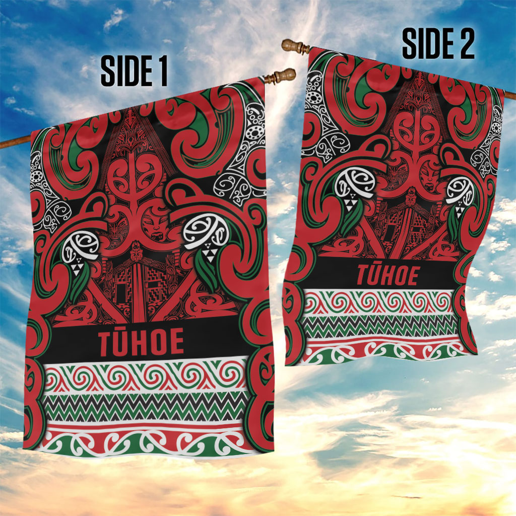 Aotearoa Iwi Tuhoe Garden Flag Maori Wharenui House Tribal Pattern LT9 - Polynesian Pride