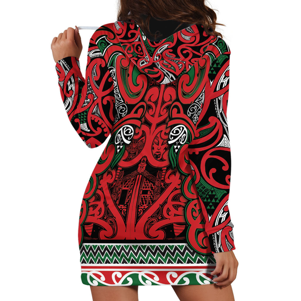 Aotearoa Iwi Tuhoe Hoodie Dress Maori Wharenui House Tribal Pattern LT9 - Polynesian Pride