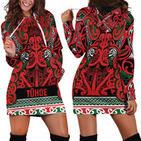 Aotearoa Iwi Tuhoe Hoodie Dress Maori Wharenui House Tribal Pattern LT9 - Polynesian Pride