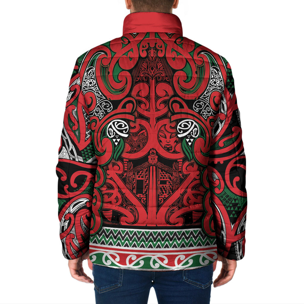 Aotearoa Iwi Tuhoe Padded Jacket Maori Wharenui House Tribal Pattern LT9 - Polynesian Pride