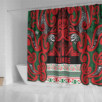 Aotearoa Iwi Tuhoe Shower Curtain Maori Wharenui House Tribal Pattern LT9 - Polynesian Pride