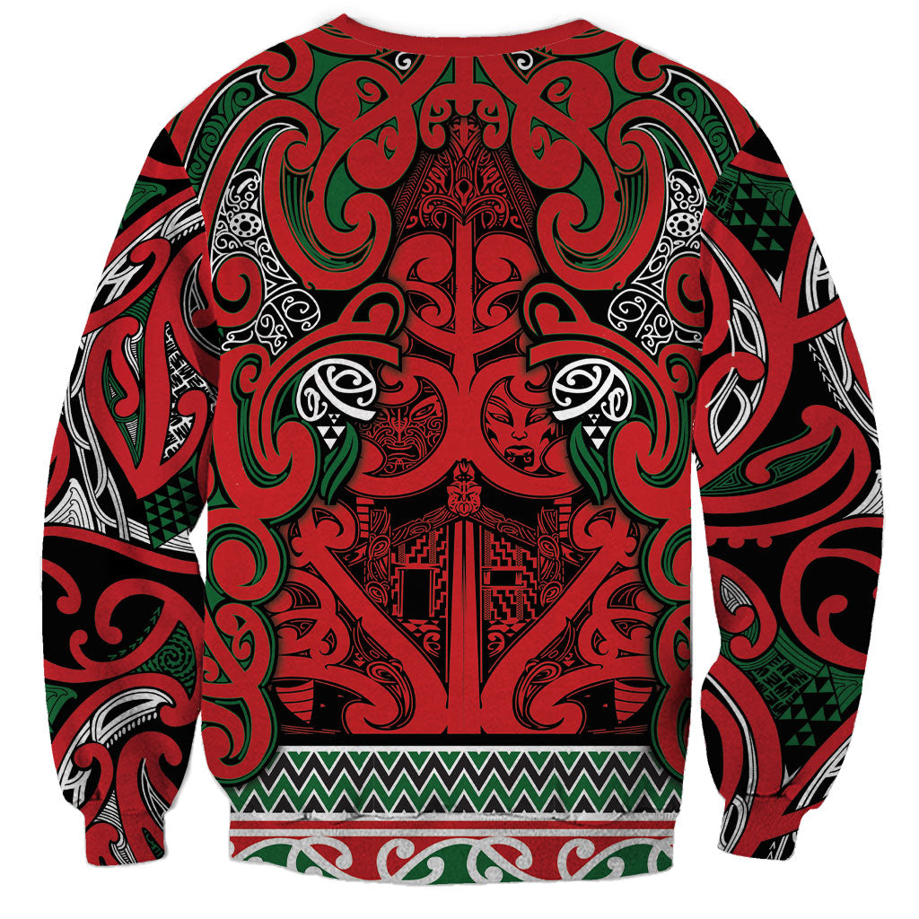Aotearoa Iwi Tuhoe Sweatshirt Maori Wharenui House Tribal Pattern LT9 - Polynesian Pride