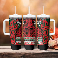 Aotearoa Iwi Tuhoe Tumbler With Handle Maori Wharenui House Tribal Pattern LT9 - Polynesian Pride