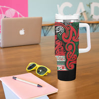 Aotearoa Iwi Tuhoe Tumbler With Handle Maori Wharenui House Tribal Pattern LT9 - Polynesian Pride