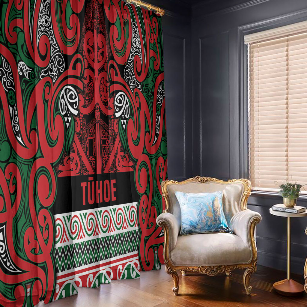 Aotearoa Iwi Tuhoe Window Curtain Maori Wharenui House Tribal Pattern LT9 - Polynesian Pride