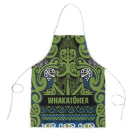 Aotearoa Iwi Whakatohea Apron Maori Wharenui House Tribal Pattern LT9 Olive green - Polynesian Pride