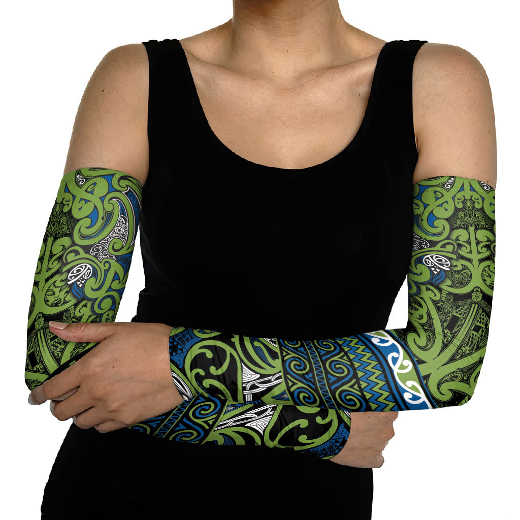 Aotearoa Iwi Whakatohea Arm Sleeves Maori Wharenui House Tribal Pattern LT9 - Polynesian Pride