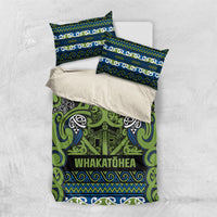 Aotearoa Iwi Whakatohea Bedding Set Maori Wharenui House Tribal Pattern LT9 US Twin 172cm x 218cm Olive green - Polynesian Pride