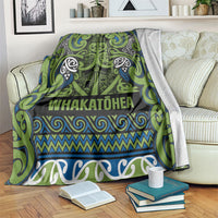 Aotearoa Iwi Whakatohea Blanket Maori Wharenui House Tribal Pattern LT9 Olive green - Polynesian Pride