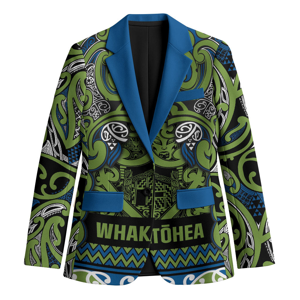 Aotearoa Iwi Whakatohea Blazer Maori Wharenui House Tribal Pattern LT9 Unisex Olive green - Polynesian Pride