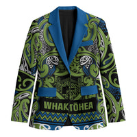 Aotearoa Iwi Whakatohea Blazer Maori Wharenui House Tribal Pattern LT9 Unisex Olive green - Polynesian Pride
