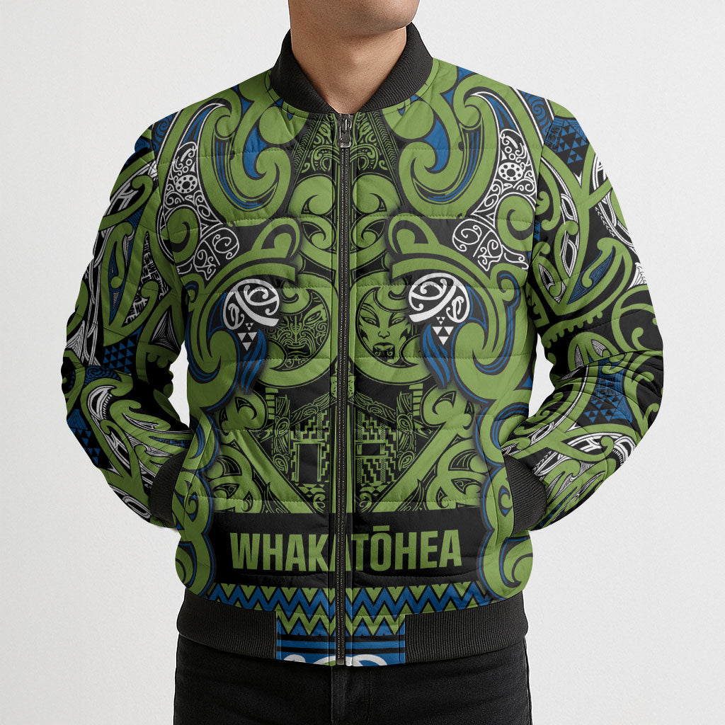 Aotearoa Iwi Whakatohea Bomber Puffer Jacket Maori Wharenui House Tribal Pattern LT9 - Polynesian Pride