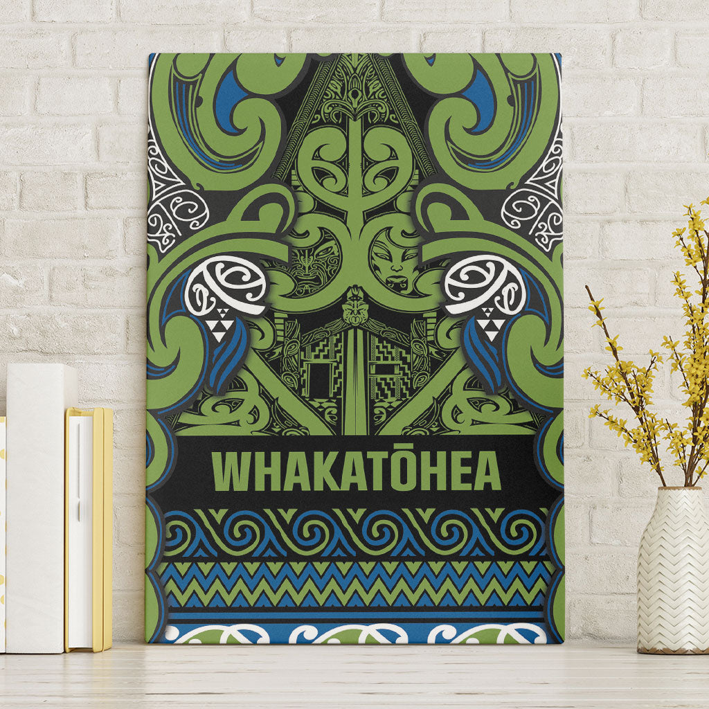 Aotearoa Iwi Whakatohea Canvas Wall Art Maori Wharenui House Tribal Pattern LT9 Without Frame Olive green - Polynesian Pride