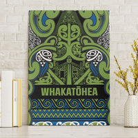 Aotearoa Iwi Whakatohea Canvas Wall Art Maori Wharenui House Tribal Pattern LT9 Without Frame Olive green - Polynesian Pride