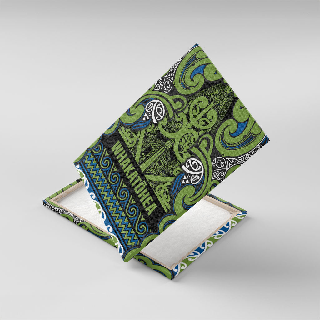 Aotearoa Iwi Whakatohea Canvas Wall Art Maori Wharenui House Tribal Pattern LT9 With Frame Olive green - Polynesian Pride
