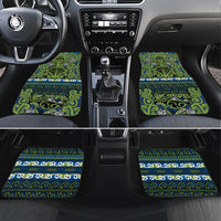 Aotearoa Iwi Whakatohea Car Mats Maori Wharenui House Tribal Pattern LT9 Set 4pcs Olive green - Polynesian Pride