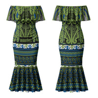 Aotearoa Iwi Whakatohea Couples Matching Mermaid Dress and Long Sleeve Button Shirt Maori Wharenui House Tribal Pattern LT9 - Polynesian Pride