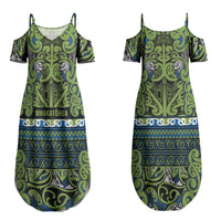Aotearoa Iwi Whakatohea Couples Matching Summer Maxi Dress and Hawaiian Shirt Maori Wharenui House Tribal Pattern LT9 - Polynesian Pride