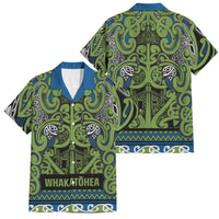 Aotearoa Iwi Whakatohea Family Matching Mermaid Dress and Hawaiian Shirt Maori Wharenui House Tribal Pattern LT9 Dad's Shirt - Short Sleeve Olive green - Polynesian Pride