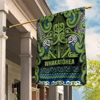 Aotearoa Iwi Whakatohea Garden Flag Maori Wharenui House Tribal Pattern LT9 House Flag Olive green - Polynesian Pride