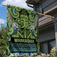 Aotearoa Iwi Whakatohea Garden Flag Maori Wharenui House Tribal Pattern LT9 - Polynesian Pride