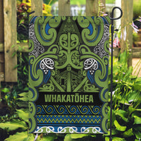 Aotearoa Iwi Whakatohea Garden Flag Maori Wharenui House Tribal Pattern LT9 Garden Flag Olive green - Polynesian Pride