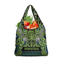 Aotearoa Iwi Whakatohea Grocery Bag Maori Wharenui House Tribal Pattern LT9 1-pack One Size Olive green - Polynesian Pride