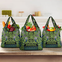 Aotearoa Iwi Whakatohea Grocery Bag Maori Wharenui House Tribal Pattern LT9 3-pack One Size Olive green - Polynesian Pride