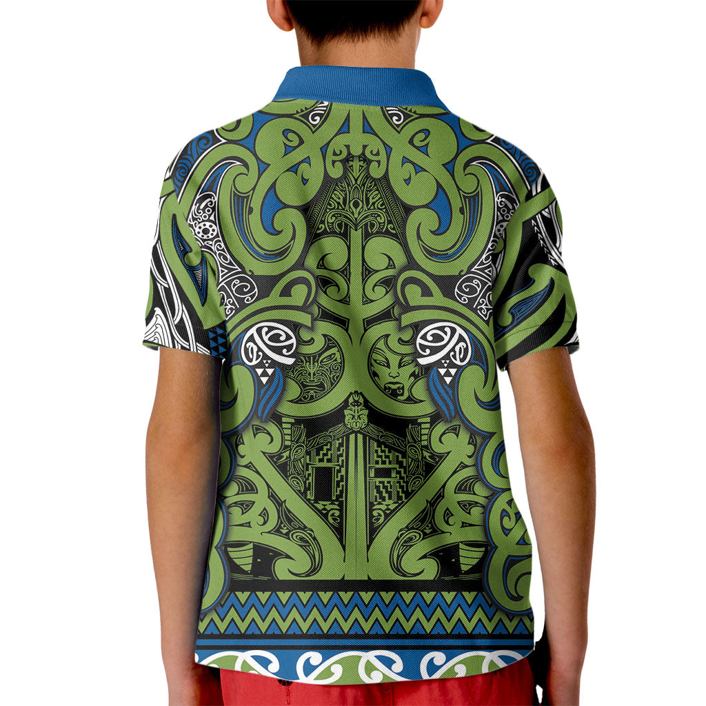 Aotearoa Iwi Whakatohea Kid Polo Shirt Maori Wharenui House Tribal Pattern LT9 - Polynesian Pride