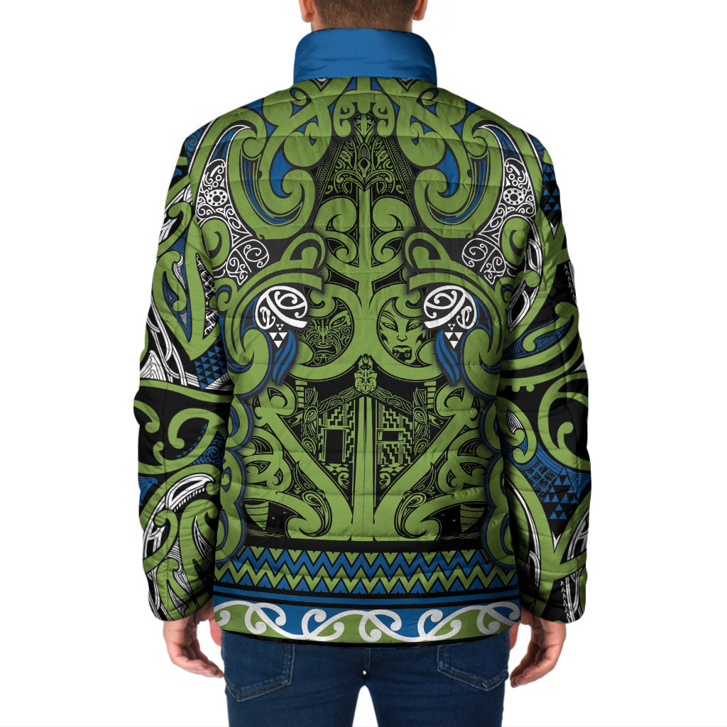 Aotearoa Iwi Whakatohea Padded Jacket Maori Wharenui House Tribal Pattern LT9 - Polynesian Pride