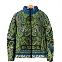 Aotearoa Iwi Whakatohea Padded Jacket Maori Wharenui House Tribal Pattern LT9 - Polynesian Pride