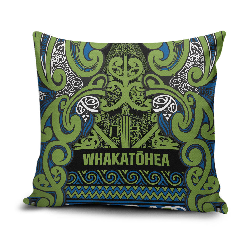 Aotearoa Iwi Whakatohea Pillow Cover Maori Wharenui House Tribal Pattern LT9 Olive green - Polynesian Pride