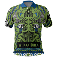 Aotearoa Iwi Whakatohea Polo Shirt Maori Wharenui House Tribal Pattern LT9 Olive green - Polynesian Pride