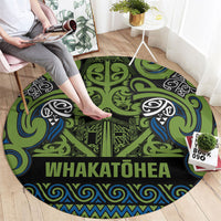 Aotearoa Iwi Whakatohea Round Carpet Maori Wharenui House Tribal Pattern LT9 - Polynesian Pride