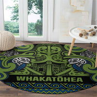 Aotearoa Iwi Whakatohea Round Carpet Maori Wharenui House Tribal Pattern LT9 - Polynesian Pride