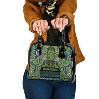 Aotearoa Iwi Whakatohea Shoulder Handbag Maori Wharenui House Tribal Pattern LT9 One Size Olive green - Polynesian Pride