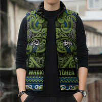 Aotearoa Iwi Whakatohea Sleeveless Puffer Jacket Maori Wharenui House Tribal Pattern LT9 - Polynesian Pride
