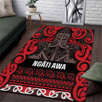 Aotearoa Iwi Ngati Awa Area Rug Maori Wharenui House Tribal Pattern LT9 Red - Polynesian Pride