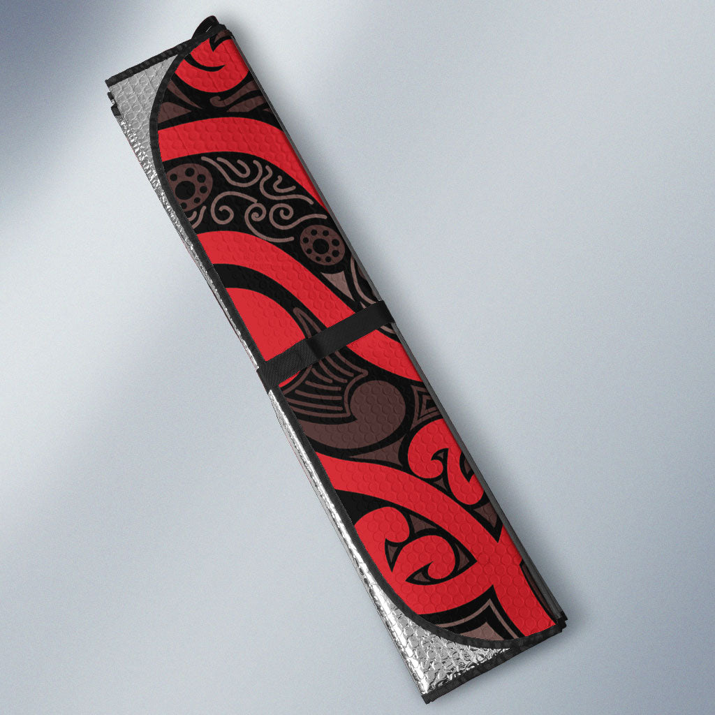 Aotearoa Iwi Ngati Awa Auto Sun Shade Maori Wharenui House Tribal Pattern LT9 - Polynesian Pride
