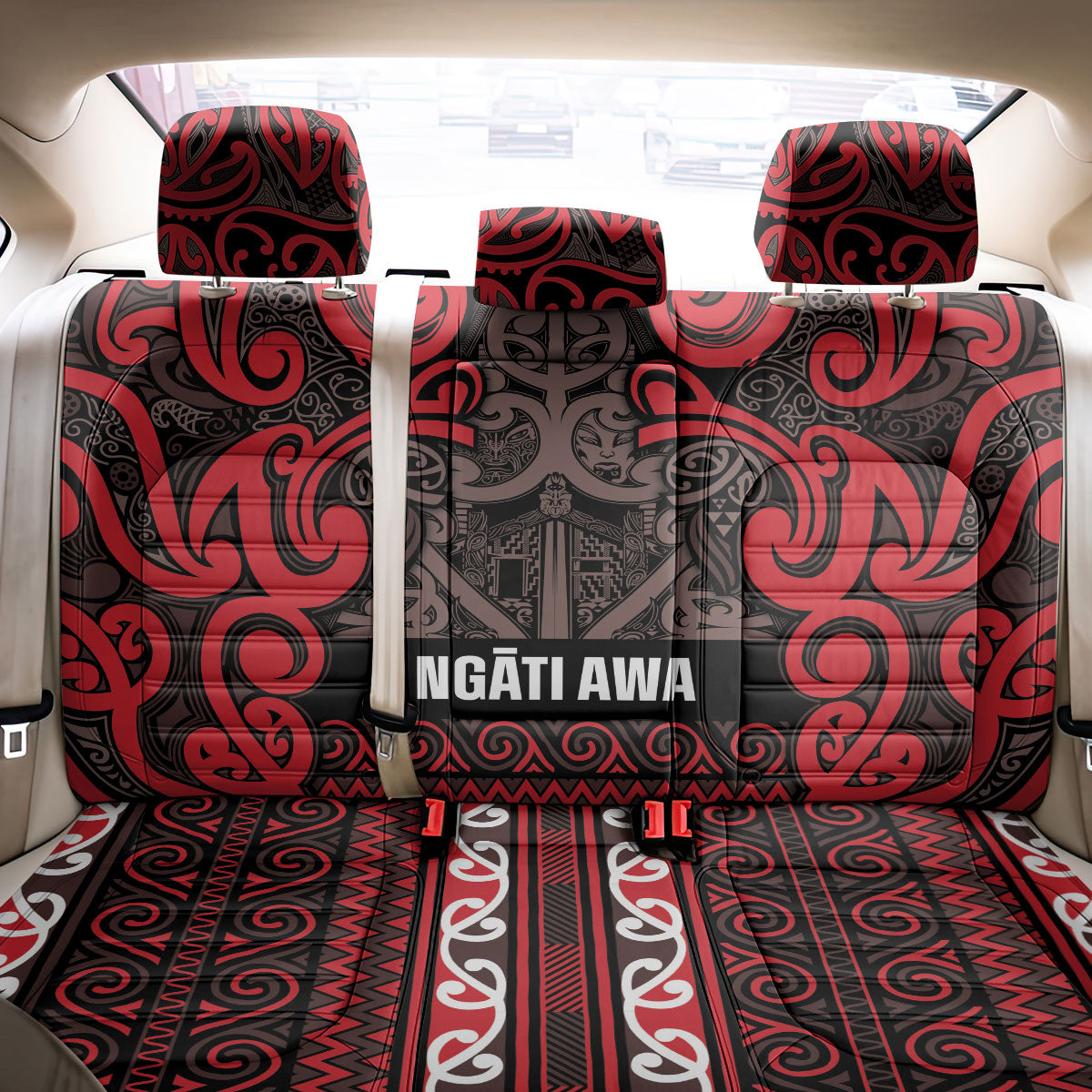 Aotearoa Iwi Ngati Awa Back Car Seat Cover Maori Wharenui House Tribal Pattern LT9 - Polynesian Pride